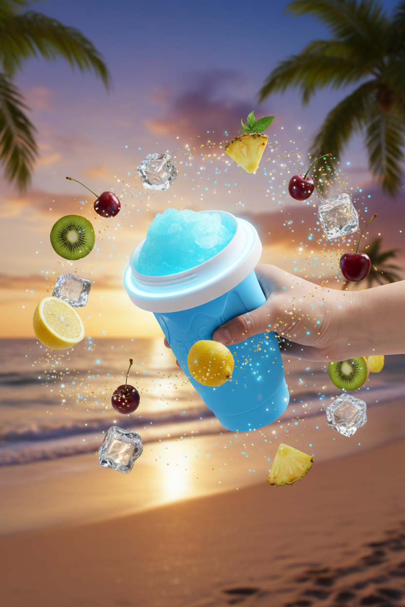 Slushy Cup flotando neón