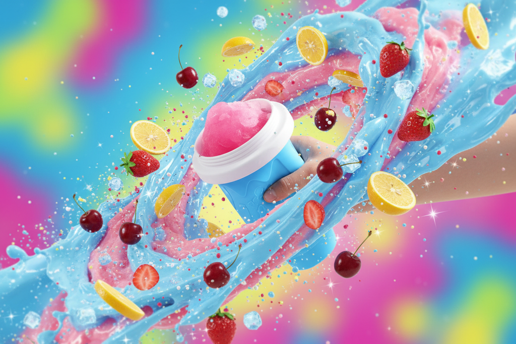 Slushy Cup frutas en movimiento